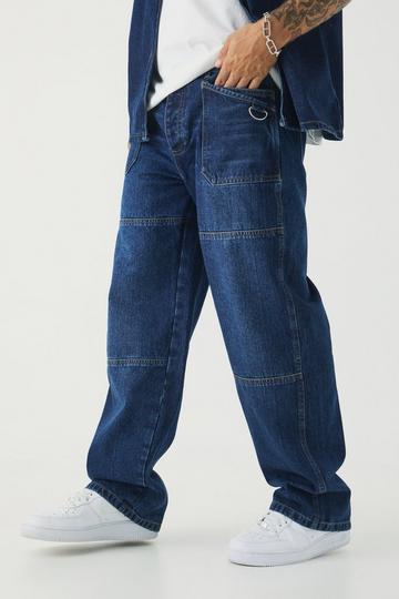 Onbewerkte Baggy Jeans Met Karabijnhaak indigo