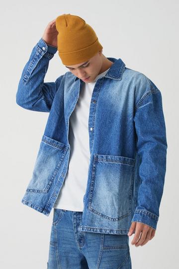 Oversized Denim Overshirt mid blue