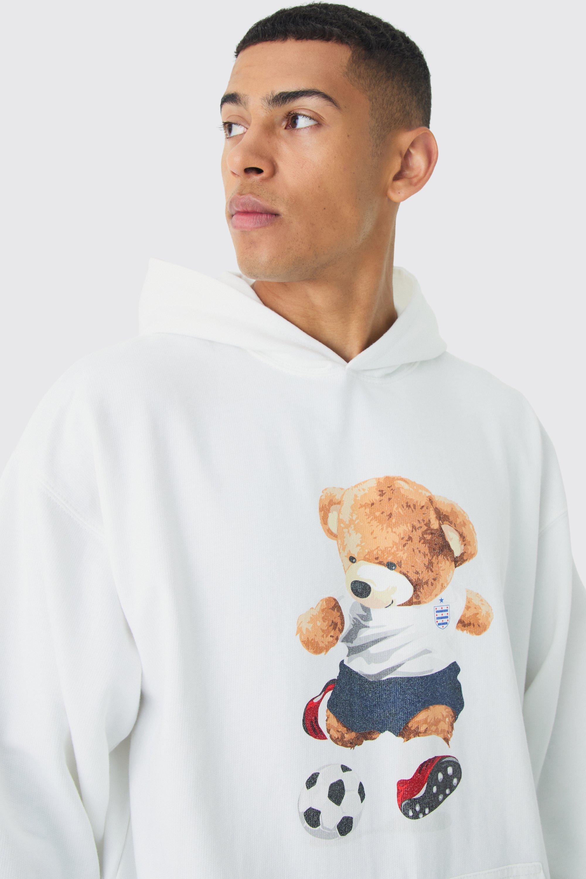 Oversized England Teddy Bear Hoodie