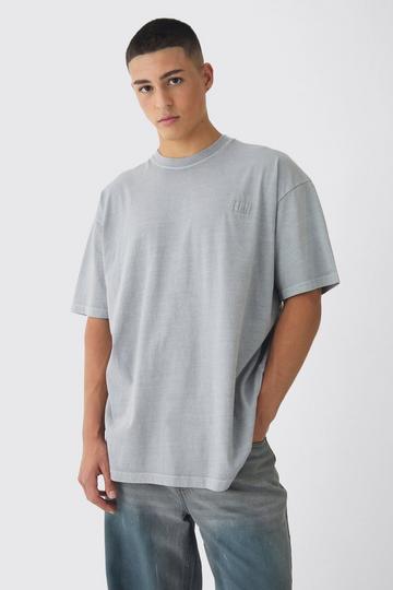 Oversized Acid Wash Gebleekt T-Shirt charcoal