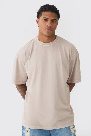 Oversized Acid Wash T-Shirt taupe