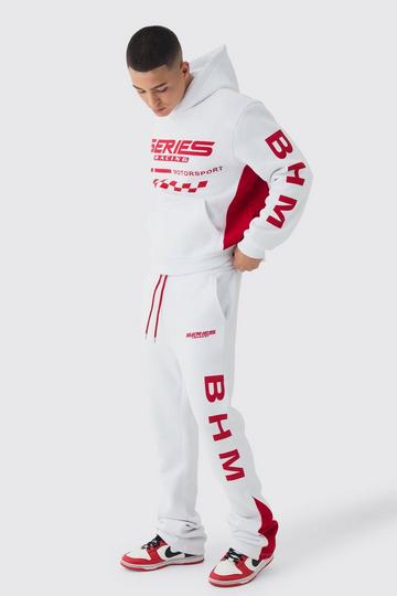 White Oversized Boxy Moto Series Tracksuit