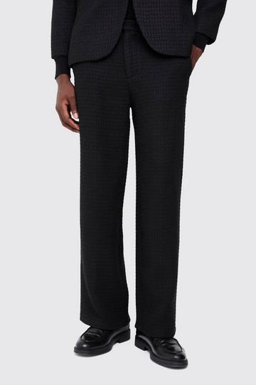 Wide Leg Boucle Smart Trouser black