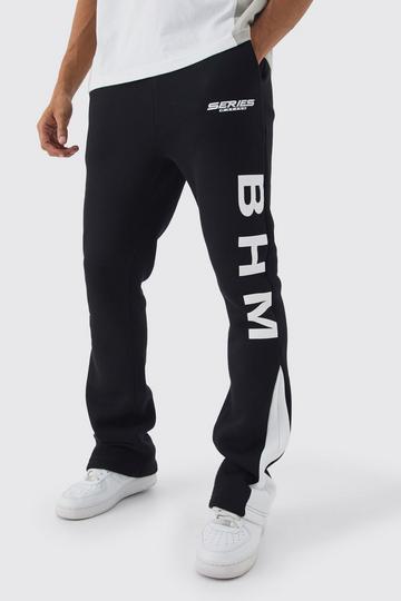 Slim Fit Moto Series Flared Stacked Gusset Jogger black