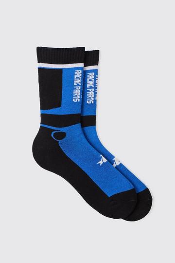 Blue Moto Racing Socks