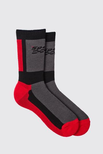 Red Moto Racing Colour Block Socks