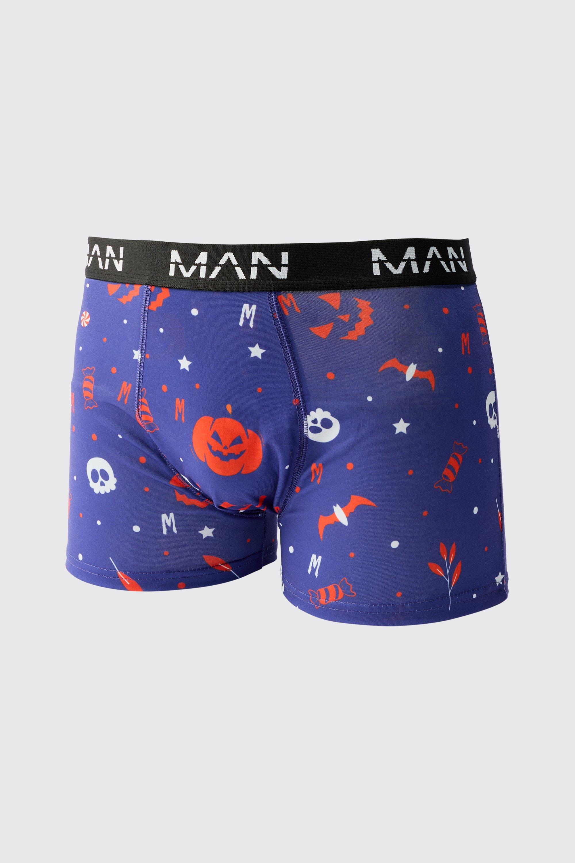 Man Halloween Printed Boxers boohoo