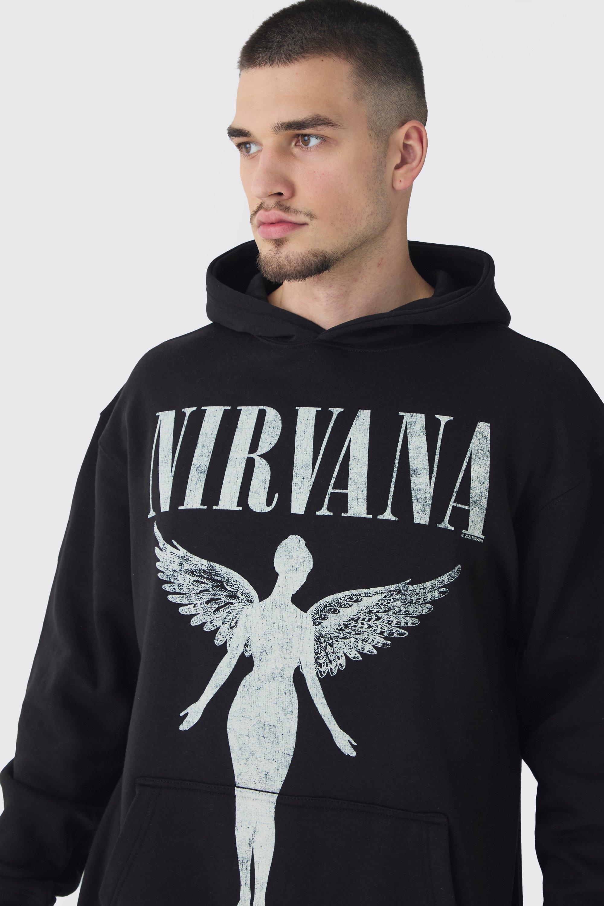 Tall Oversized Nirvana License Tour Date License Hoodie boohoo NO