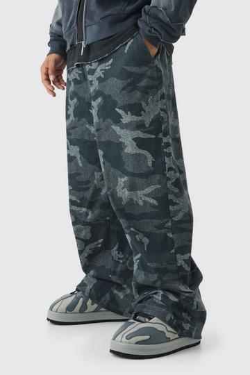 Camo Parachute Broek Met Elastische Taille black