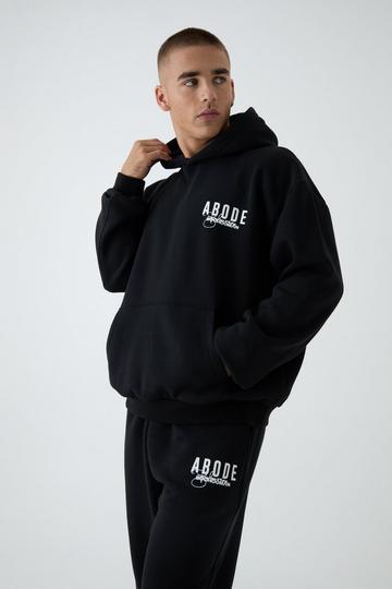 Black Oversized Boxy ABODE Hoodie