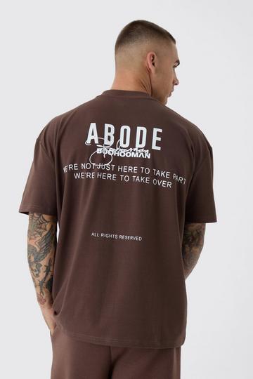 Oversized Extended Neck ABODE T-shirt chocolate