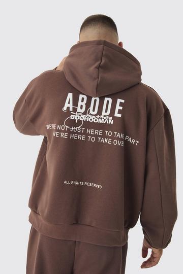 Oversized Boxy ABODE Hoodie chocolate