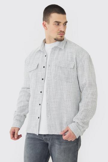 White Tall Heavy Weight Boucle Overshirt