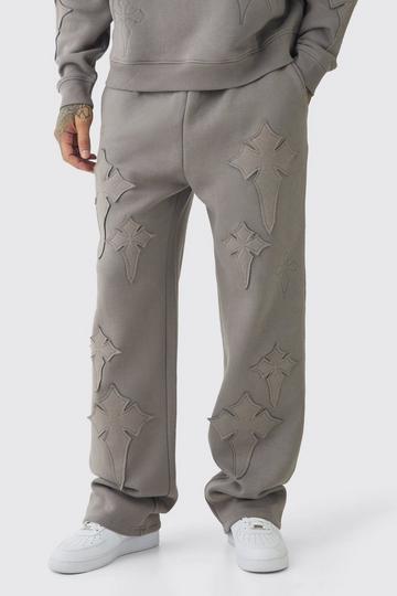 Tall Baggy Joggingbroek Met Kruis stone