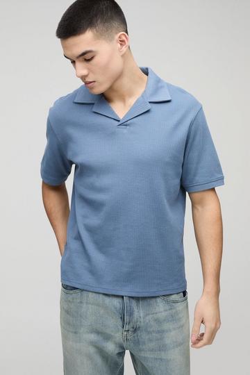 Revere Ribbed Polo blue