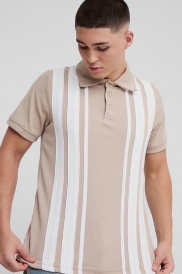 Slim Interlock Colour Block Polo ecru