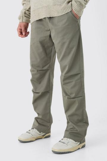 Elasticated Relaxed Ripstop Cargo Dart Trousers khaki