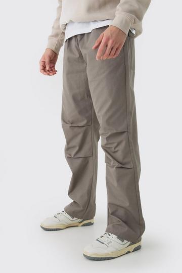 Elasticated Relaxed Ripstop Cargo Dart Trousers taupe