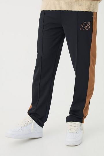 Pique Panel B Embroidered Jogger black