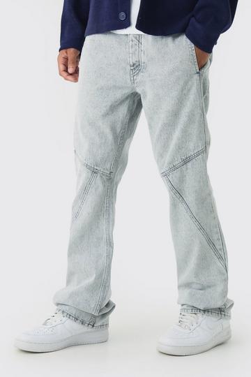 Grey Slim Flared Panelled Jeans