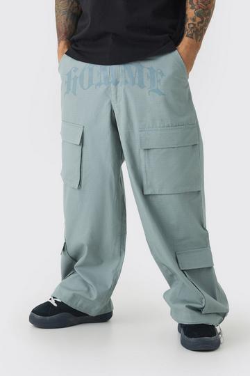 Ribfluwelen Homme Parachute Cargo Broek grey