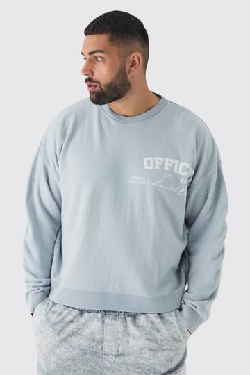 Plus Official Varsity Knitted Sweatshirt grey