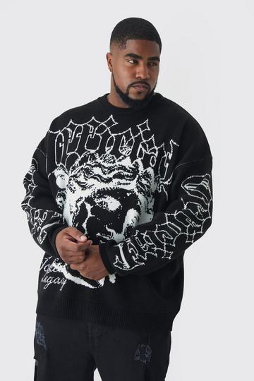 Black Plus OFCL Renaissance Crew Neck Jumper