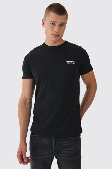 Official Geborduurd Slim Fit T-Shirt Met Borstopdruk black