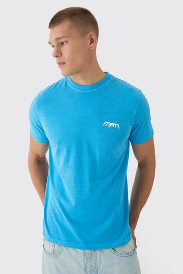 Slim Man Print T-Shirt blue