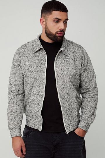 Plus Textured Harrington Jacket natural