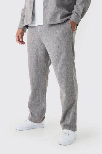 Plus Smart Straight Leg Trouser Set in Grey grey