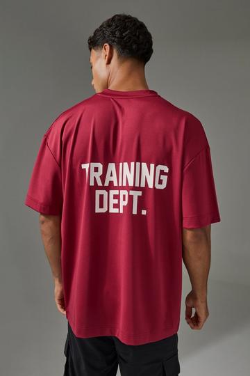 Man Active Training Dept Oversized Performance T-shirt berry