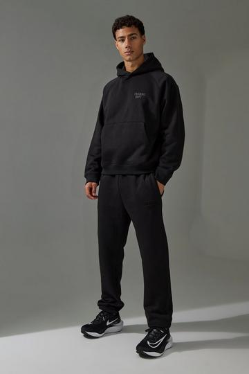 Man Active Training Dept Boxy Embossed Tracksuit black