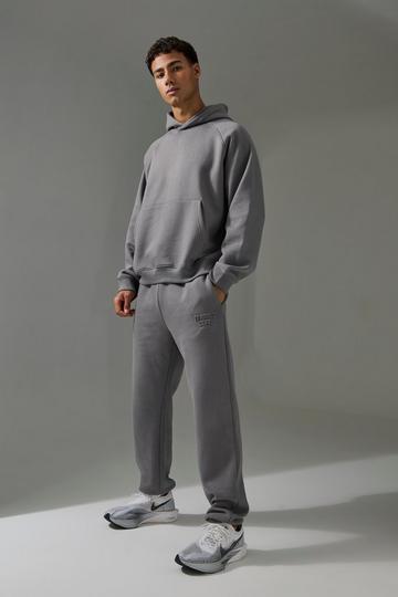 Man Active Training Dept Boxy Embossed Tracksuit charcoal