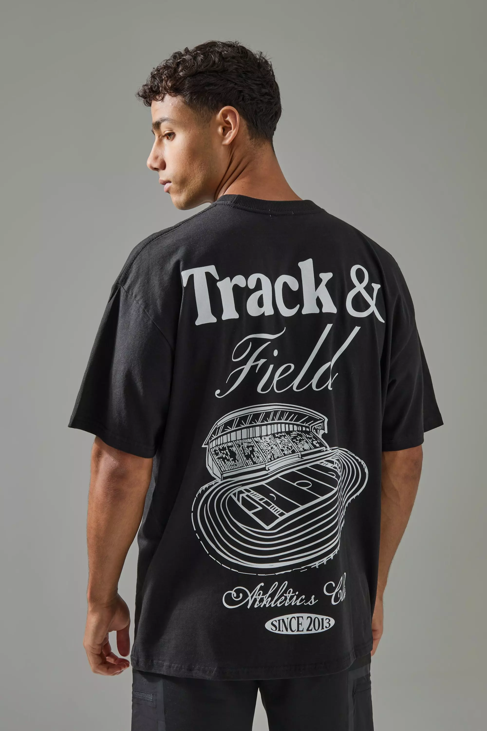 Black Man Active Track & Field Oversized T-shirt alternative image