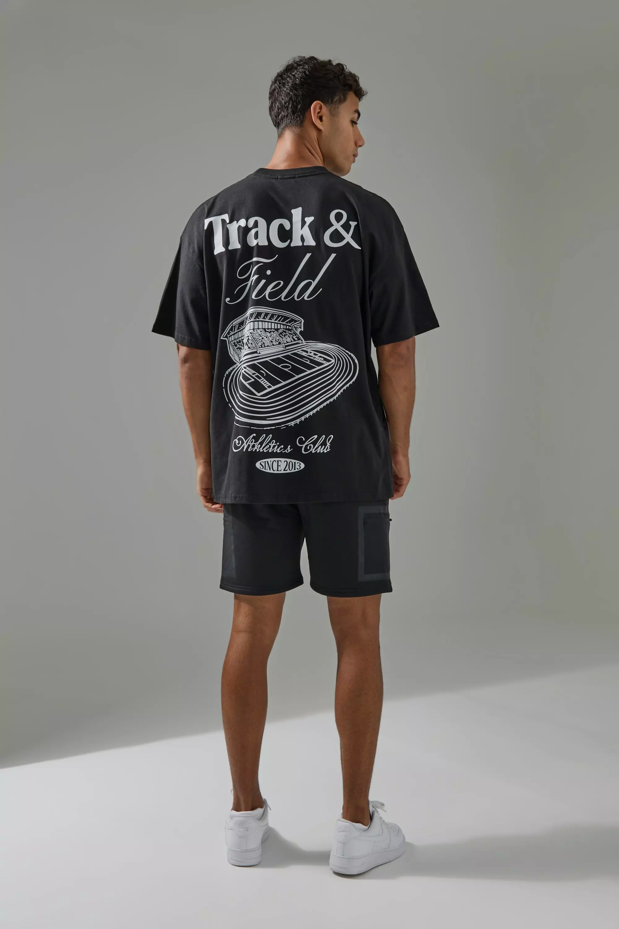 Black Man Active Track & Field Oversized T-shirt alternative image
