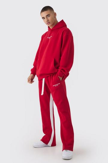 Red Oversized Limited Edition Extended Drawcords Hooded Tracksuit