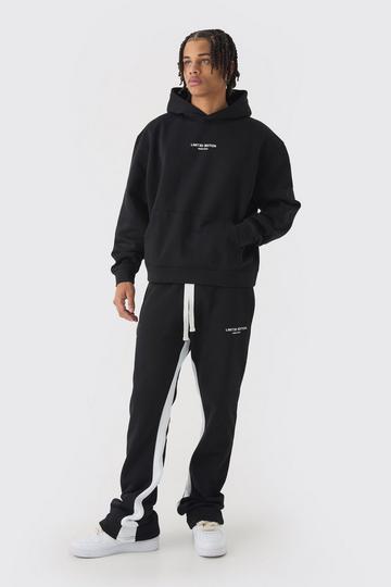 Oversized Boxy Limited Edition Extended Drawcords Hooded Tracksuit black