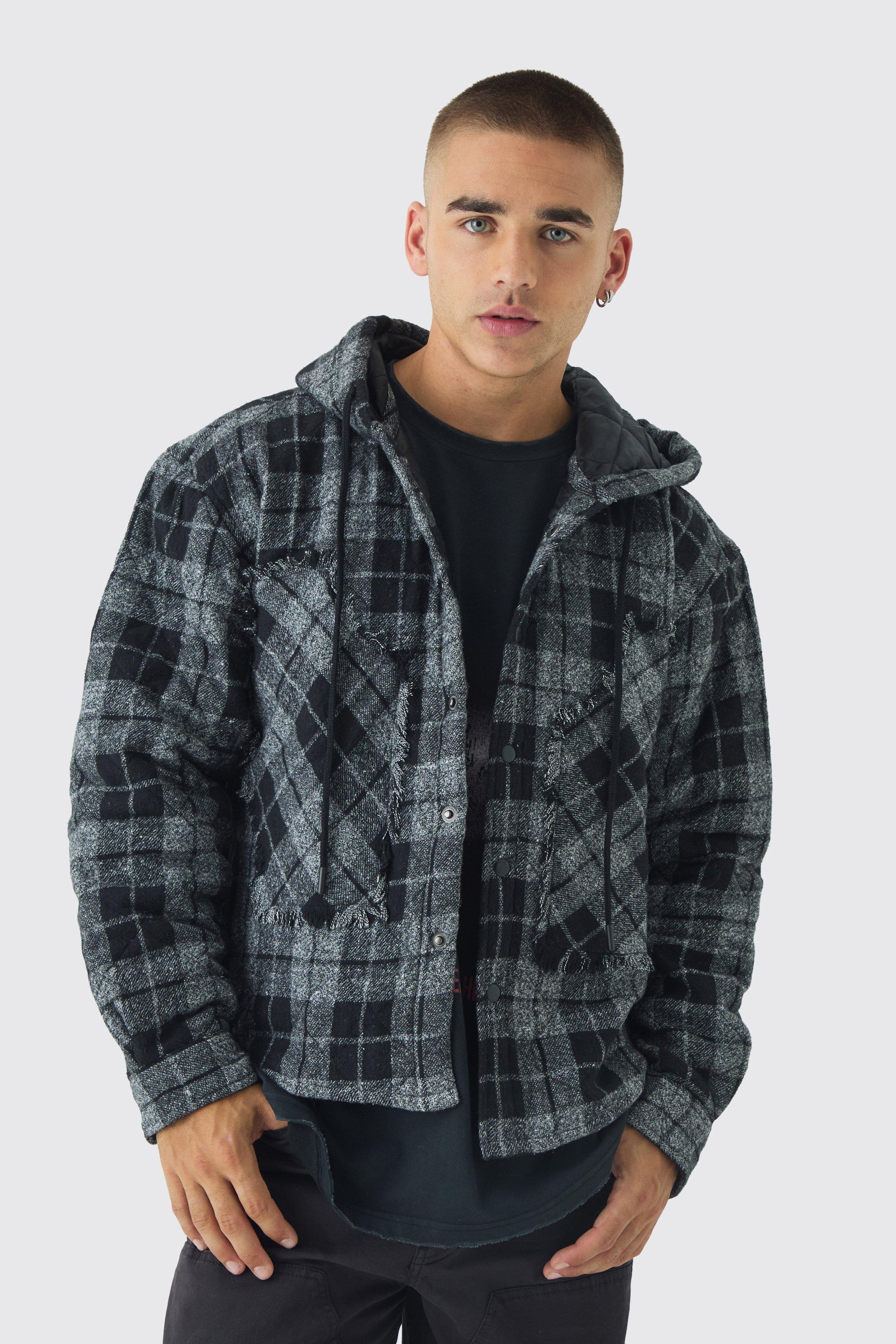 Hooded check shirts boohoo US