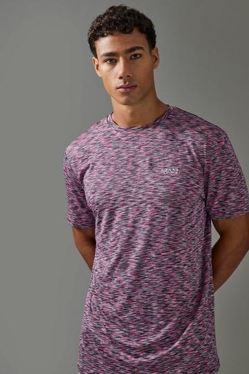 Man Active Lightweight Space Dye Marl Short Sleeve T-shirt multi