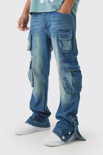 Slim Flared Cargo Gusset Jeans light blue