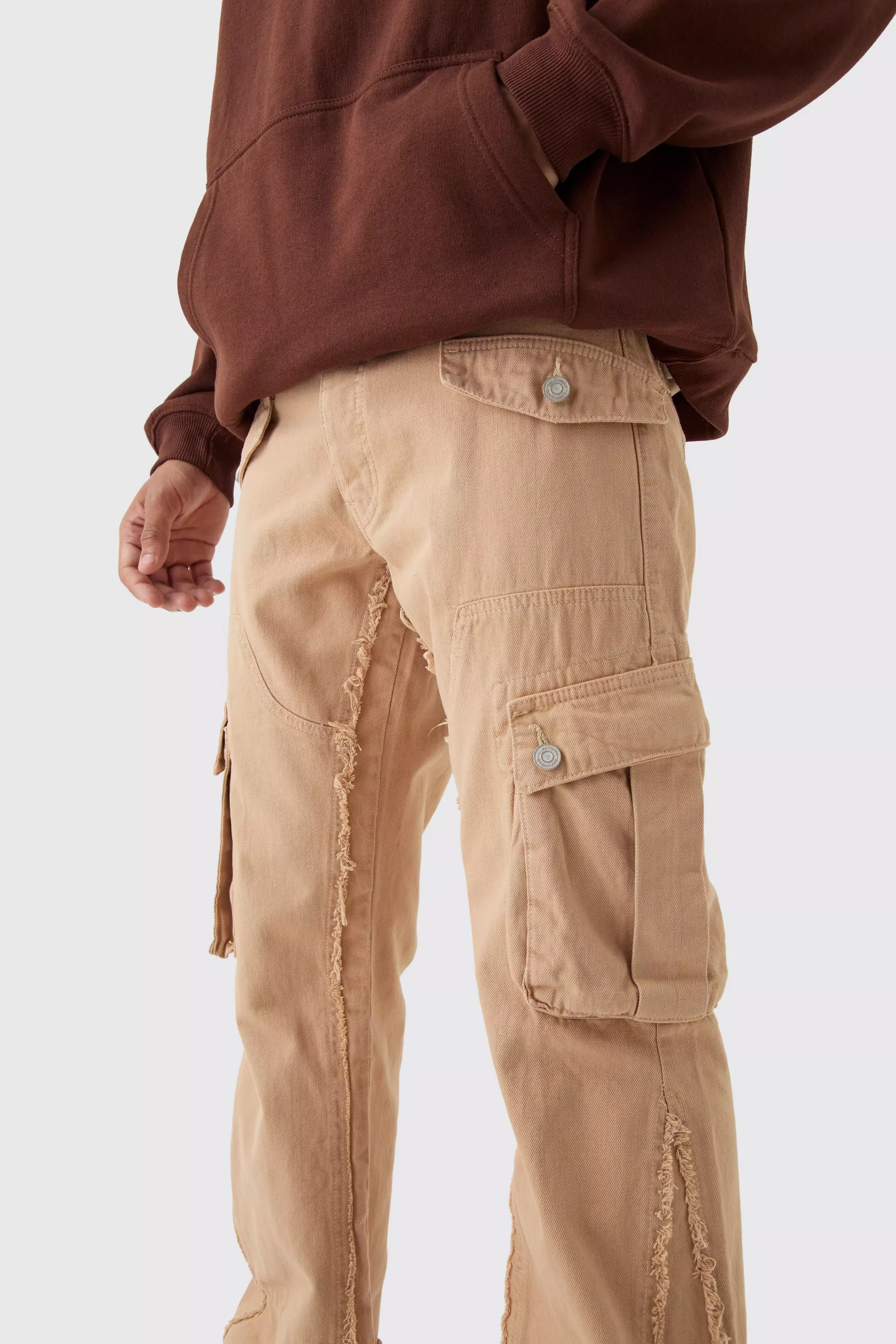 Relaxed Flared Ecru Carpenter Cargo Jeans alternative image