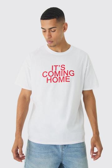 Oversized It's Coming Home England Print T-Shirt white