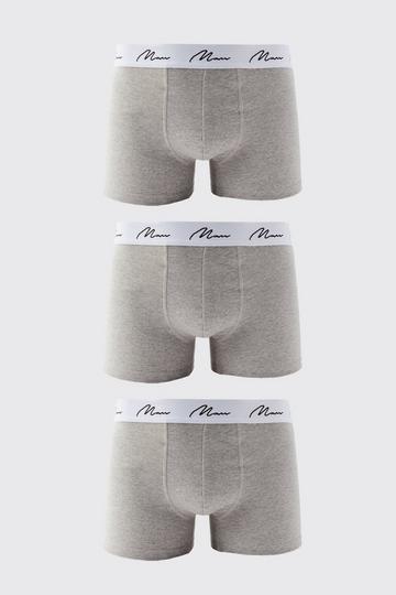 Man Boxers Met Tekst (3 Stuks) grey marl