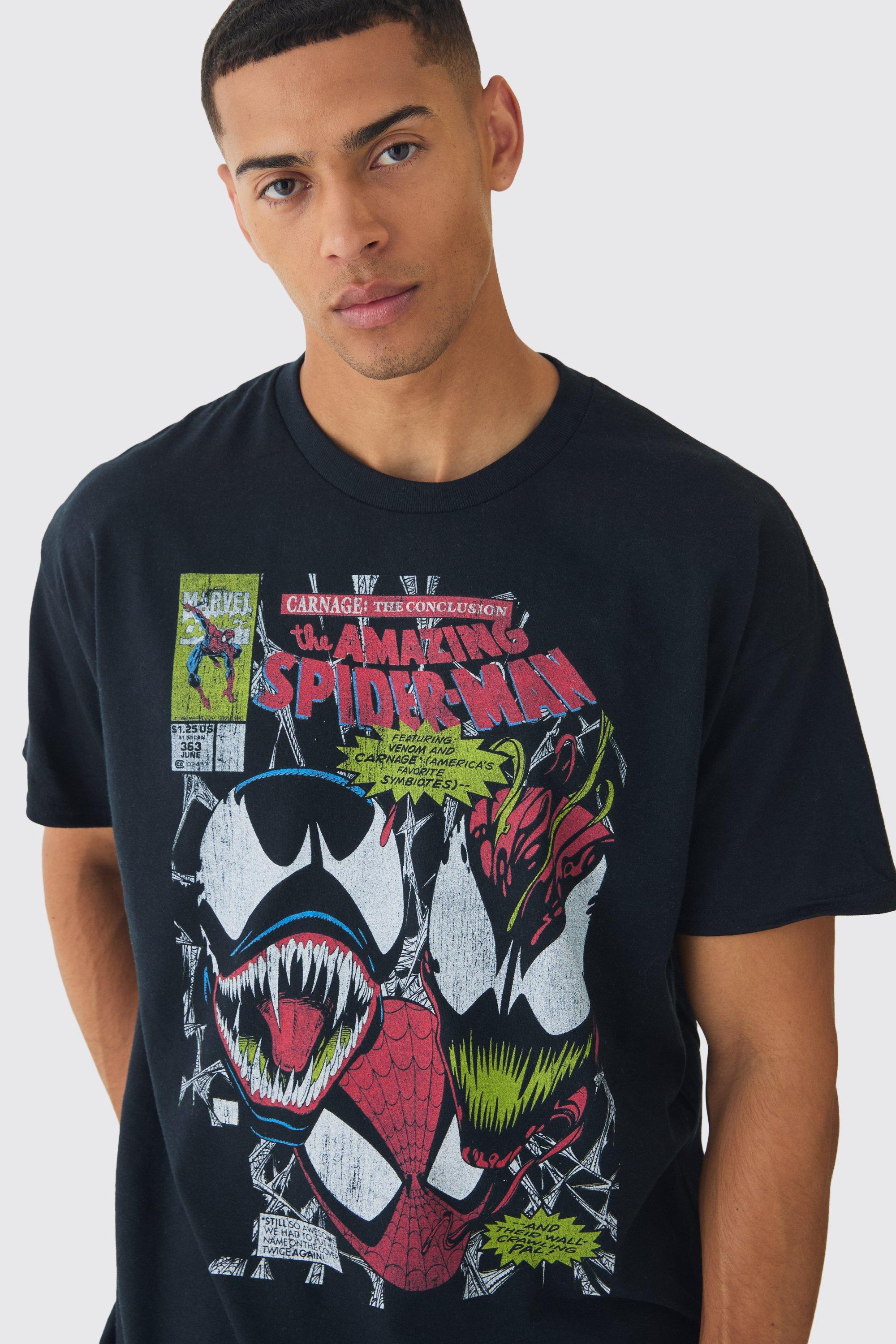 T shirt oversize ufficiale con stampa Spiderman Venom Marvel