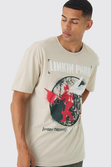 Oversized Linkin Park Band License Graphic T-Shirt stone