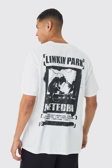 Oversized Linkin Park Band License Graphic T-Shirt white