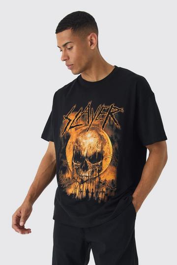 Oversized Slayer Band License Print T-Shirt black