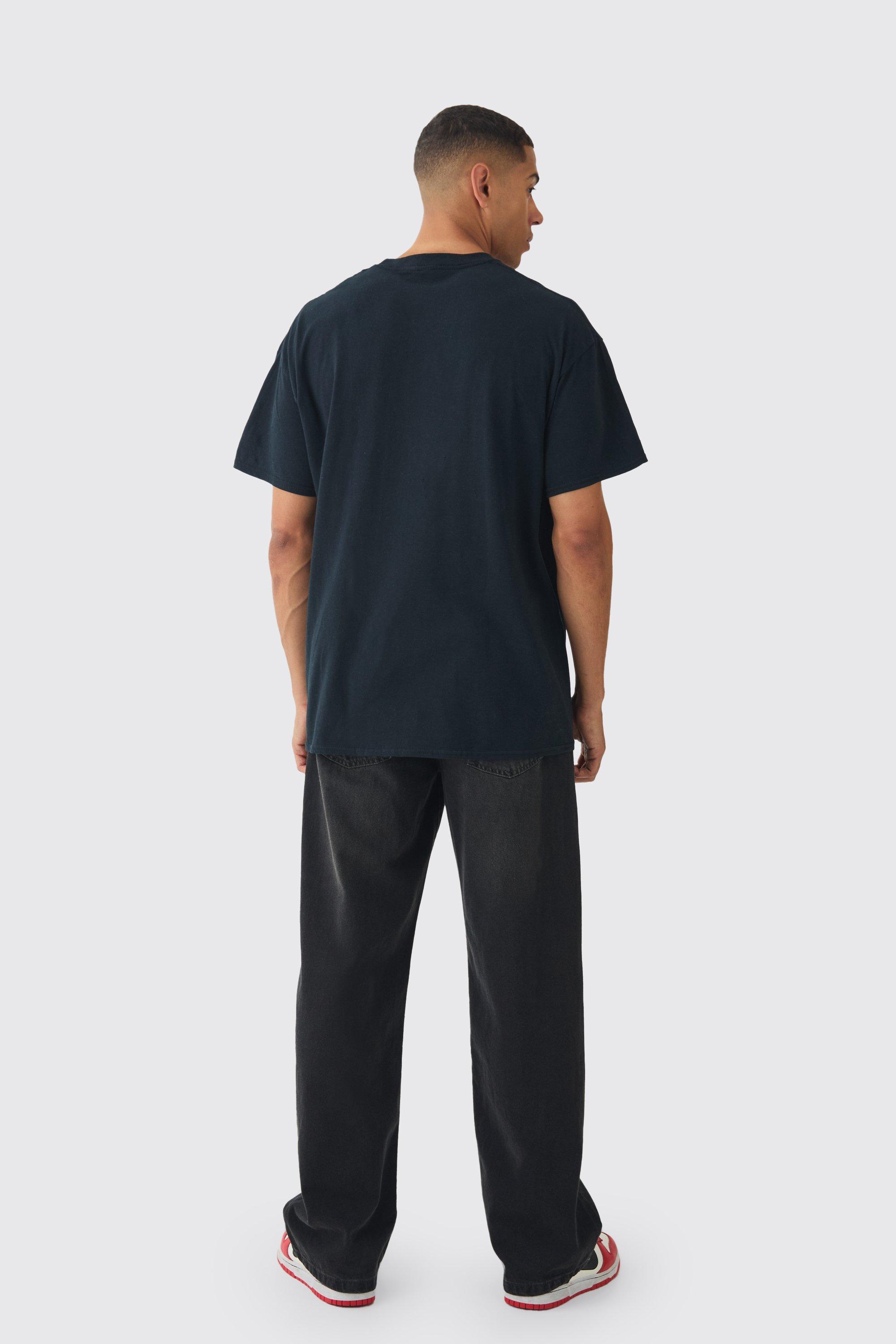 boohoo MAN★オーバーサイズ 半袖 アイアンメイデン Tシャツ★黒 アイアンメイデン オーバーサイズTシャツ 黒 バンドTシャツ (T