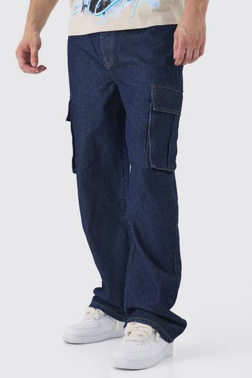 Tall Relaxed Rigid Cargo Jeans indigo